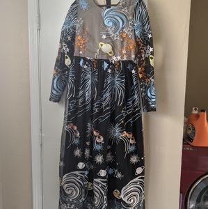 Galaxy embroidered dress